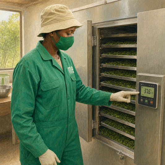 Le contrôle du séchage du moringa à Msambweni
