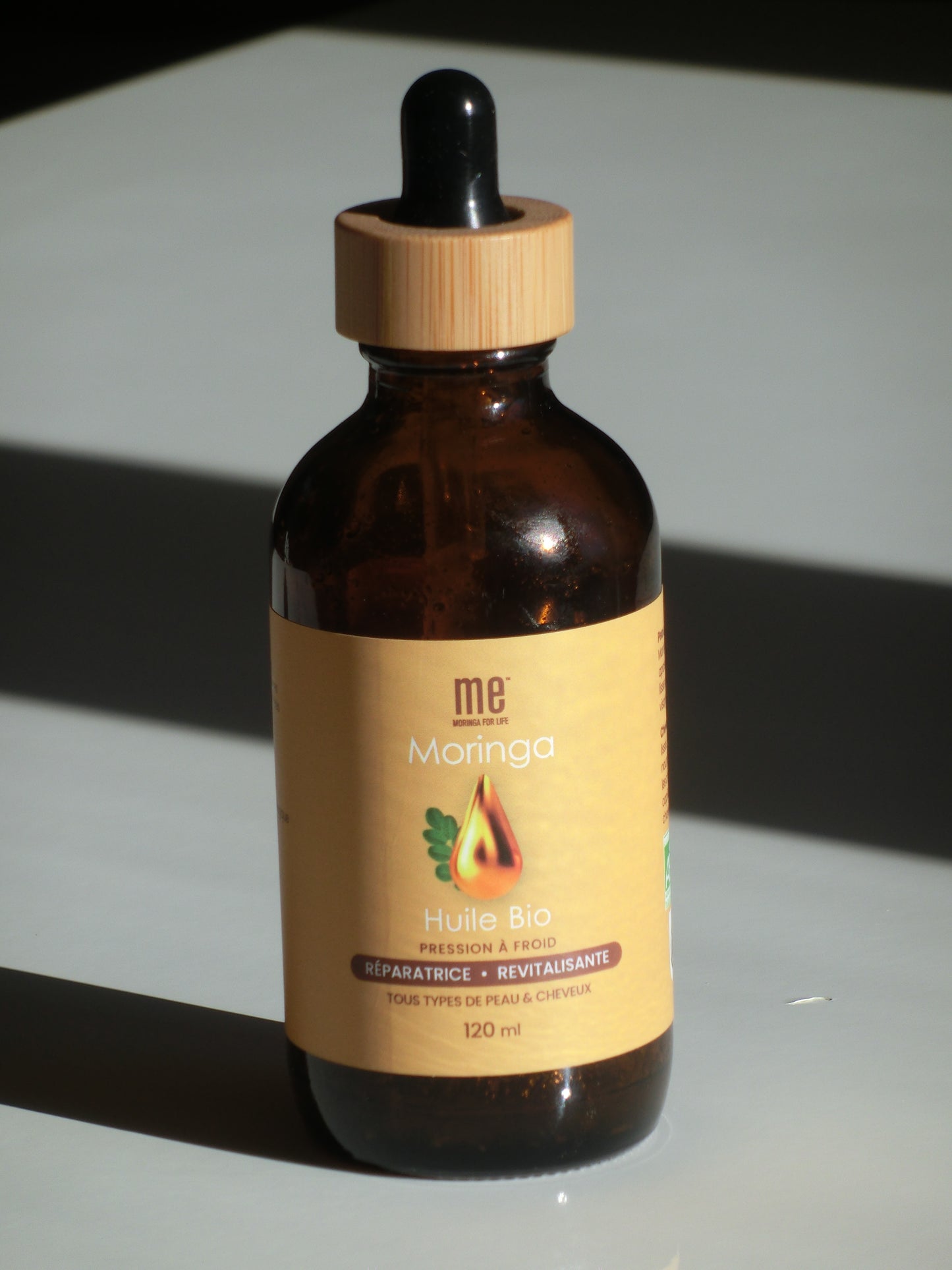 Huile de Moringa Bio me™ — 120 ml — Pressée à froid — Kenya