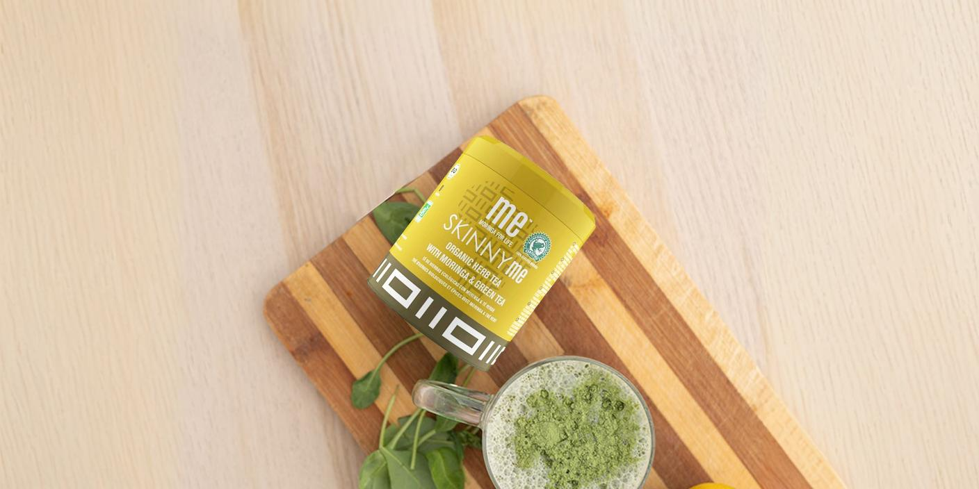 SKINNY me® moringa, groene thee, genmaicha thee, cacao, kaneel...